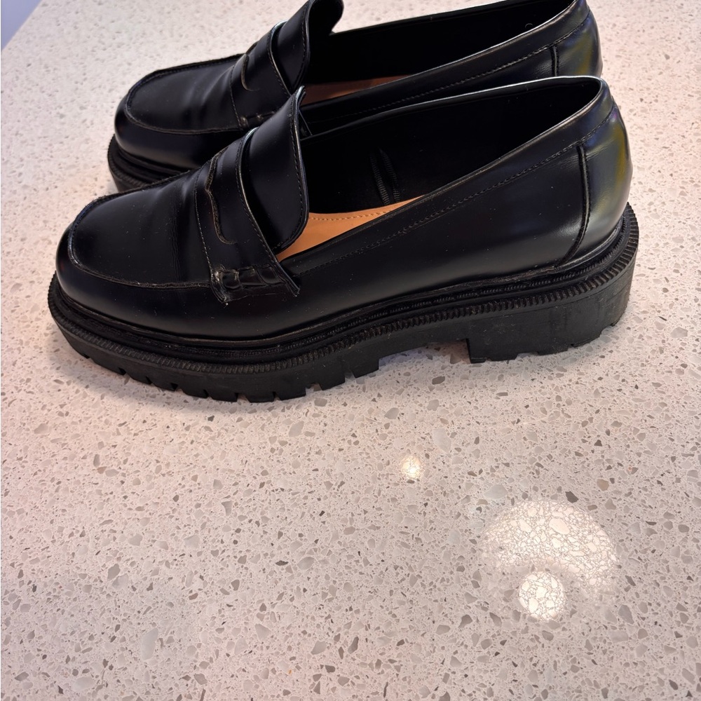 H&M Black Chunky Sole Penny Loafers
